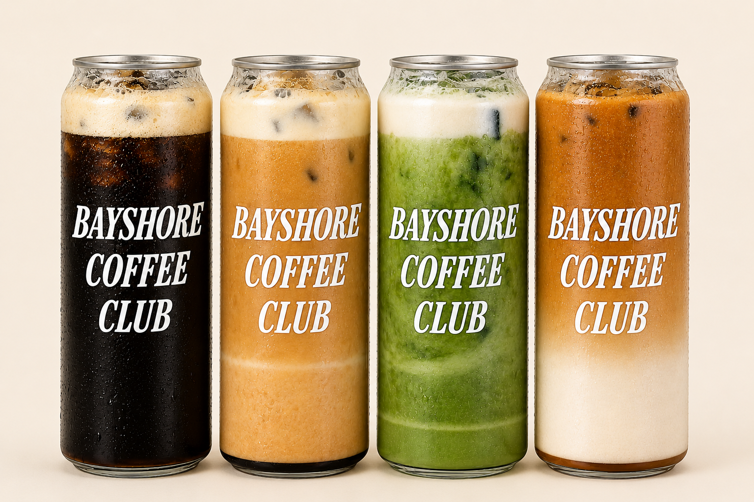 Bayshore Coffee Club signature drinks lineup